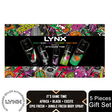 Load image into Gallery viewer, Lynx IT'S GAME TIME 48H Protection Body Spray Collection 5 Pcs Gift Set for Him