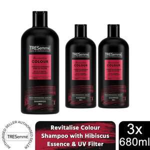 Tresemme Shampoo Revitalise Colour with Hibiscus Essence & UV Filter, 3x680ml