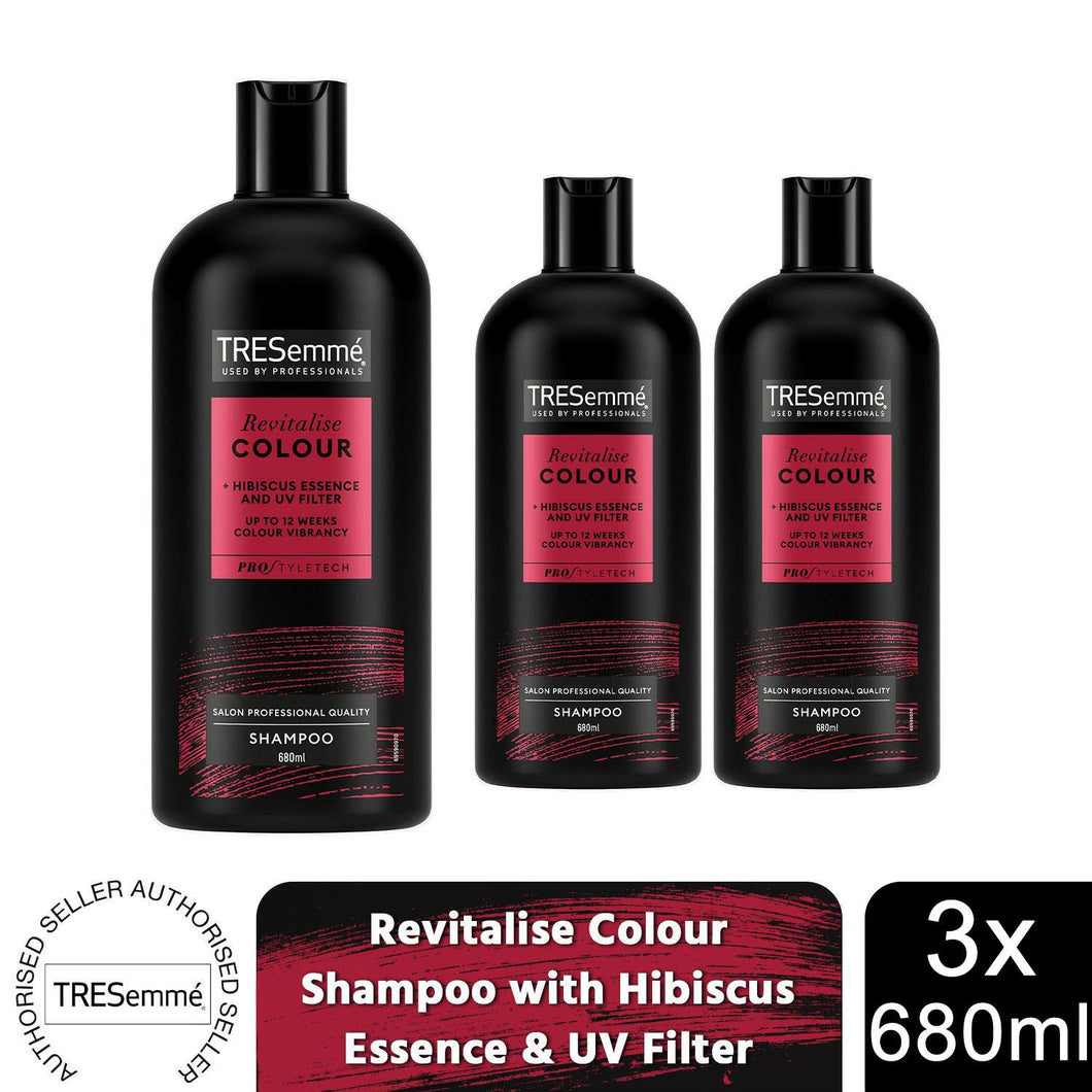 Tresemme Shampoo Revitalise Colour with Hibiscus Essence & UV Filter, 3x680ml