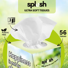 Load image into Gallery viewer, Splesh Ultra Soft Tissues 3-Ply Pack of 12 Cube Tissue Boxes, Total 672 Tissues