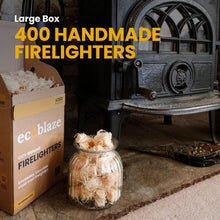 Load image into Gallery viewer, Ecoblaze Natural Firelighters (Box of 500) Wood Wool for Pizza Oven &amp; Fire Pits