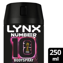 Load image into Gallery viewer, Lynx Number 10 FIFA Aerosol Body Spray Deo Citrus &amp; Watermelon Scent 250ml, 6 PK