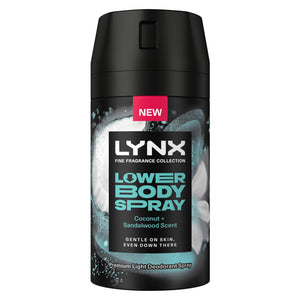Lynx Lower Body Spray Coconut + Sandalwood 72Hrs of Freshness 100ml, 3 Pack
