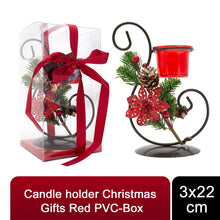Load image into Gallery viewer, Candle holder  3x22cm Christmas Gifts Red PVC-Box