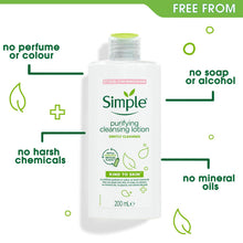 Load image into Gallery viewer, Simple Kind To Skin Purifying Cleansing Lotion for Sensitive Skin 200ml,3 or 6Pk