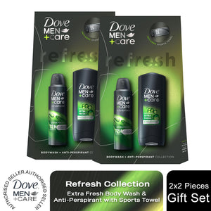 Dove Men+Care Refresh Extra Fresh 2 Pieces Gift Set for Him with Sports Towel