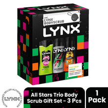 Load image into Gallery viewer, LYNX All Stars Trio &amp; Body Scrub Gift Set 3 piece, Choose Your Pack Size 1,2,3 or 4