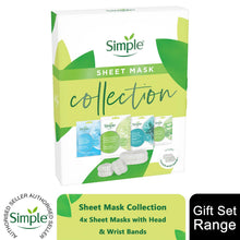 Load image into Gallery viewer, Simple Sheet Mask Collection 4 Pieces Gift Set for Her withHeas &amp; Wrist Bands