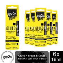 Load image into Gallery viewer, Got2b GEL Glued B&amp;E Tint Black 16ml 6 Pack - Strong Hold &amp; Flyaway Control