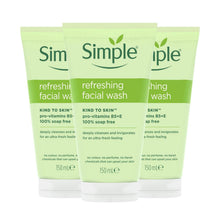 Load image into Gallery viewer, Simple Face Wash-Moisturising, Refreshing, Clear Pore Scrub or Glow 150ml, 3Pack