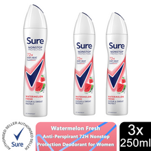 Load image into Gallery viewer, Sure Women Antiperspirant 72H Nonstop Protection Uplift&amp;Fresh Advance Deo, 3x250ml
