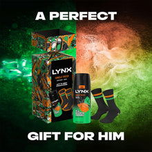 Load image into Gallery viewer, Lynx LET'S GET CRAKING Jungle Fresh Body Spray Gift Set for Him with Socks Pair