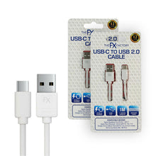 Load image into Gallery viewer, FX Factory USB-C Charging &amp; Data Cable 1m White Fast Sync, 2 Pack