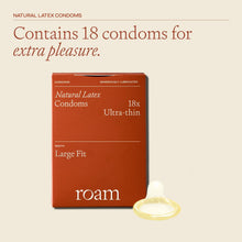 Load image into Gallery viewer, Roam Ultra-Thin Condoms for Safer Sex &amp; Contraception - Large Fit, 54 Pack