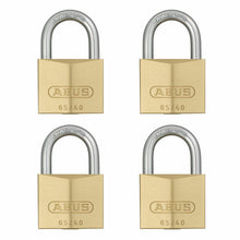 Load image into Gallery viewer, 65/40mm Brass Padlock Quad Pack