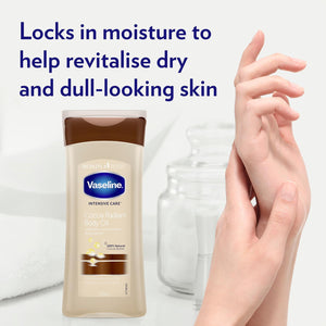 Vaseline Body Gel Oil Intensive Care Cocoa Radiant Pure Cocoa Butter 200ml, 3pk
