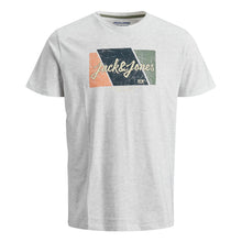 Load image into Gallery viewer, Jack &amp; Jones Jorlogon Tshirt Crew Neck Fst - White Melange - Size S