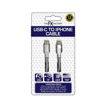 Load image into Gallery viewer, FX Braided Type C to iPhone 1m - Silver