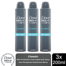 Load image into Gallery viewer, Dove Men+Care Classic Antiperspirant with 48H Sweat Protection Deo 200ml, 3 Pack