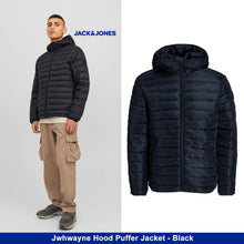 Load image into Gallery viewer, Jack &amp; Jones Jwhwayne Hood Puffer Jacket Mens XL Black Insulated Outerwear