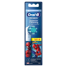 Load image into Gallery viewer, Oral-B Kids Replacement Toothbrush Heads Extra Soft - Spiderman, Pack of 4