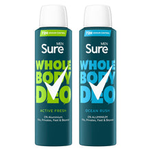 Load image into Gallery viewer, Sure Men Whole Body Deodorant Spray Ocean Rush &amp; Active Fresh, 150ml