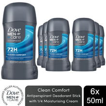 Load image into Gallery viewer, Dove Men+Care Advanced Anti-Perspirant Deodorant Stick Clean Comfort 50ml, 6 Pk