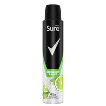 Load image into Gallery viewer, Sure Men Deodorant Spray Bergamot &amp; Mint with 48Hrs Protection 200ml, 6 Pack