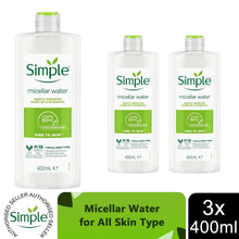 Load image into Gallery viewer, Simple Micellar Cleansing Water Hydrating Makeup Remover, 200ml or 400ml