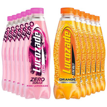 Load image into Gallery viewer, Lucozade Energy Orange &amp; Pink Lemonade Sparkling Energy Drink 6 Pack of 900ml