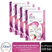Load image into Gallery viewer, Dove Time to Refresh Body Wash Collection 2Pcs Gift Set for Her with Shower Puff