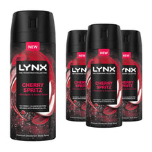 Load image into Gallery viewer, Lynx Men Deodorant Body Spray Cherry Spritz with 72Hrs Freshness 150ml, 3 Pack