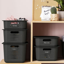 Load image into Gallery viewer, SmartStore Basket Recycled 15 StorageBox 10L w/ Plastic Lid, Charcoal/Anthracite