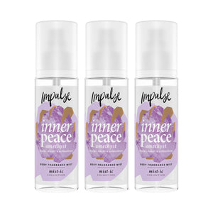 Impulse Inner Peace Body Fragrance Mist Fruity Black Currant&Sandalwood, 3x150ml