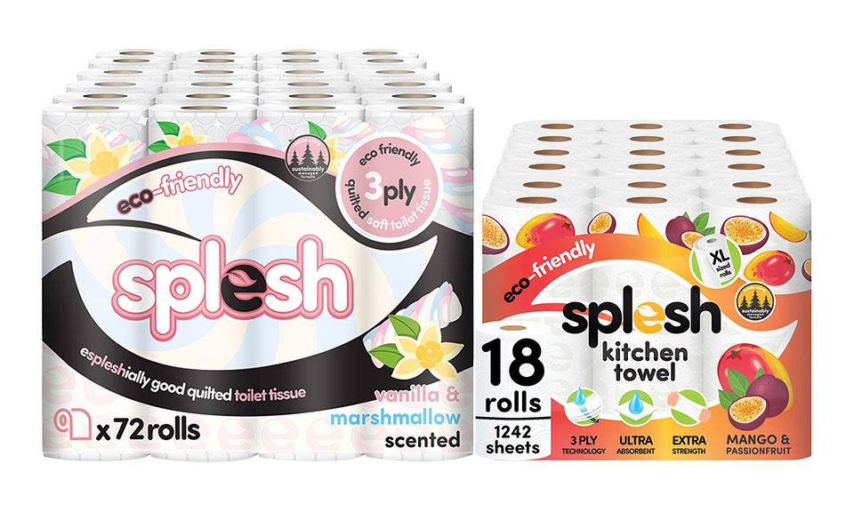 Splesh 72 Rolls Vanilla & Marshmallow Toilet + 18 Mango Kitchen Towel