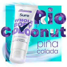 Load image into Gallery viewer, Sure Whole Body Deodorant Cream Rio Coconut with 72Hrs Odour Control 75ml,6 Pack