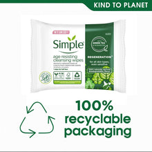 Load image into Gallery viewer, Simple Regeneration Age Resisting Cleansing Wipes, 3pk or 6pk of 20 Wipes