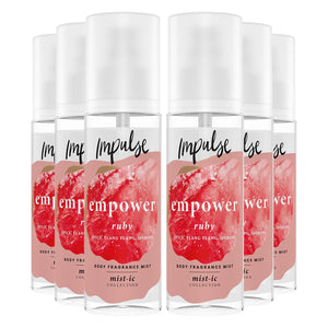 Impulse Body Fragrance Mist Empower w/ Ginger, Ylang & Jasmine Scent 150ml, 6pk