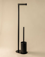 Load image into Gallery viewer, Cosmic Architect Base Toilet Roll Holder + Brush | Matte Black