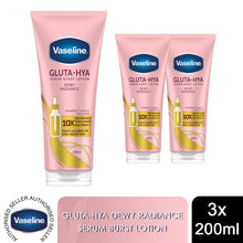 Load image into Gallery viewer, Vaseline Body Lotion Gluta-Hya Dewy Radiance Serum Burst Skin Care 200ml, 3 Pack
