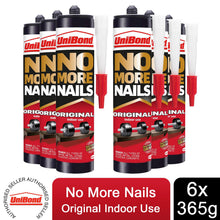 Load image into Gallery viewer, 6xUniBond No More Nails Original HeavyDuty AdhesiveCartridge for All Surface365g