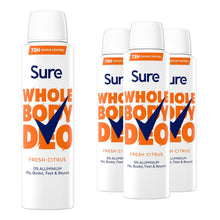 Load image into Gallery viewer, Sure Women Fresh Citrus Whole Body Deodorant Spray Aluminium Free 150ml, 3 Pack