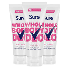 Load image into Gallery viewer, Sure Wild Rose Whole Body Deodorant Cream Aluminium Free 75ml, 3 Pack
