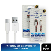 Load image into Gallery viewer, FX Factory USB-C Charging &amp; Data Cable 1m White Fast Sync, 2 Pack