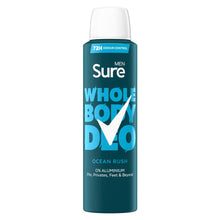 Load image into Gallery viewer, Sure Men Whole Body Deodorant Spray Ocean Rush w/ 72H Odour Control 150ml, 3pk