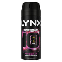Load image into Gallery viewer, Lynx Number 10 FIFA Aerosol Body Spray Deo Citrus &amp; Watermelon Scent 150ml, 6 Pk