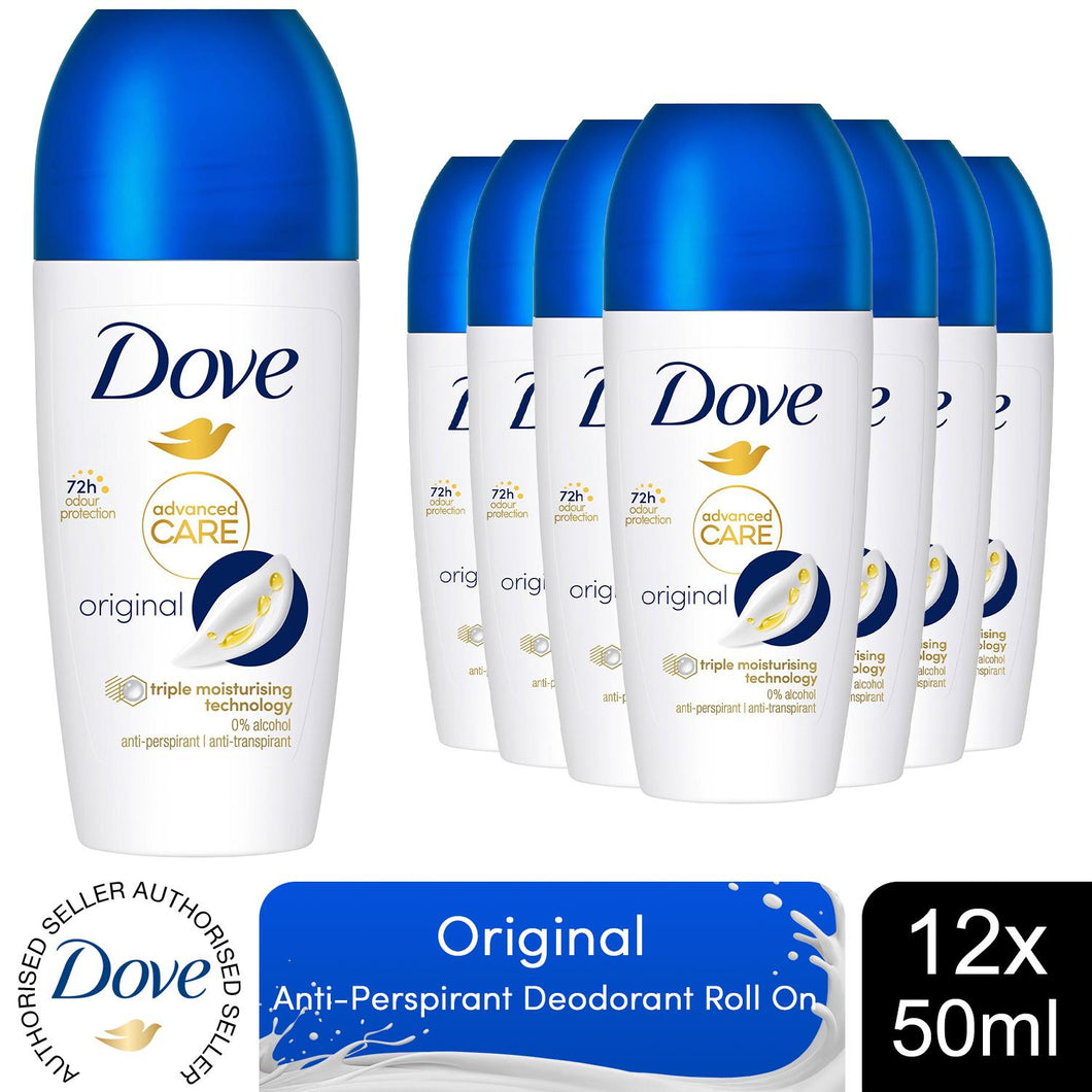 Dove Roll On Deo Go Fresh Original 72H Lasting Women's Anti-Perspirant 50ml,12pk