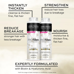 John Frieda Pro Filler+ Thickening Fine Hair Shampoo & Conditioner Silicon-Free