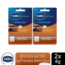 Load image into Gallery viewer, Vaseline Lip Balm Stick Cocoa Butter 4g 2 Pack Lip Therapy Moisturising Lip Care