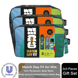 Match Day Fit FIFA Gift Set for Him Body Wash, Spray & Wash Bag Grooming Kit